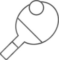 Table Tennis Icon In Black Line Art. vector