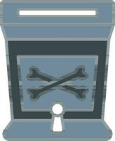 Arcade Game Machine Icon In Gray And White Color. vector