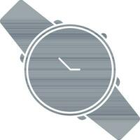 Flat Style Wristwatch Icon Or Symbol In Blue And White Color. vector