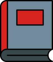 Book Icon In Gray And Red Color. vector