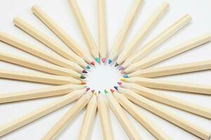 Colorful wooden color pencil photo