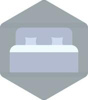 Double Bed Icon In Gray Color Isolated. vector