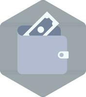 Gray Illustration Of Wallet Icon On Hexagonal Shape. vector