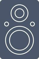 Illustration Of Speaker Icon In Blue And White Color. vector