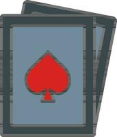 Ace of Spade Card Icon In Gray And Red Color. vector