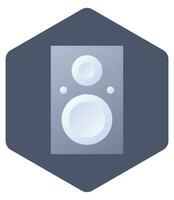 Illustration Of Speaker Icon On Hexagonal Shape. vector