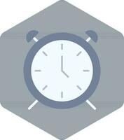 Alarm Clock Icon Isolated On Hexagonal Shape. vector