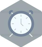 Alarm Clock Icon Isolated On Hexagonal Shape. vector