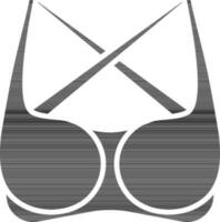 Strappy Bra Icon in Black Color. vector