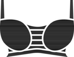 Stripe Bra Icon in Black and White Color. vector