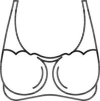 Flat Style Sports Bra Icon in Line Art. vector