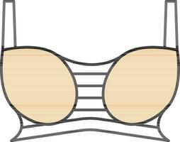 Stripe Bra Icon in Yellow and Black Color. vector