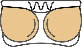 Backless Bra Icon in Flat Style. vector