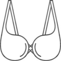 Modern Stylish Bra Icon in Line Art. vector