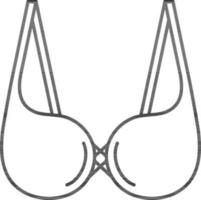 Modern Stylish Bra Icon in Line Art. vector