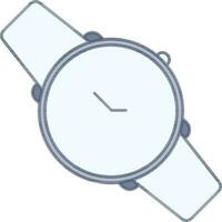 plano estilo reloj de pulsera icono o símbolo en azul y gris color. vector