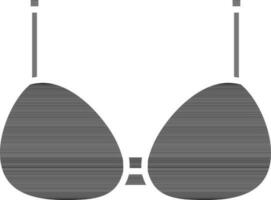 Flat Style Bra Icon in Black Color. vector