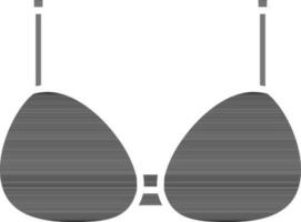 Flat Style Bra Icon in Black Color. vector