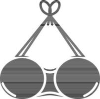 Halter Neck Bra Icon in Black Outline. vector