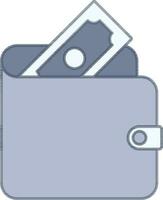 ilustración de billetera icono en azul y gris color. vector