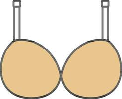 Yellow Bra Icon on White Background. vector