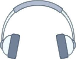 Headphone Icon Or Symbol In Blue And Gray Color. vector