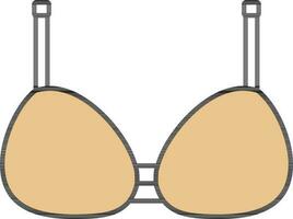 Illustration of Bra Icon in Black and Yellow Color. vector