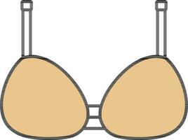 Illustration of Bra Icon in Black and Yellow Color. vector