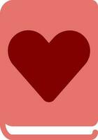 Illustration of Love Book Icon in Red Color. vector