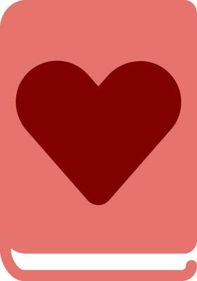 Illustration of Love Book Icon in Red Color.