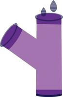 Flat style joint pipes in purple color. vector