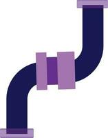 Flat style pipe in purple color. vector