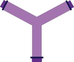 Flat style joint pipe made by purple color. vector