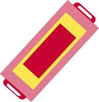 Red and yellow cutting board in flat style. vector