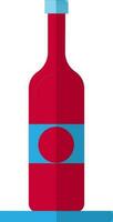 Isolated bottle in red and blue color. vector