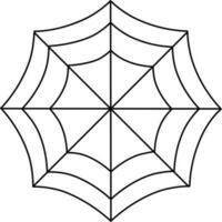 Black line art spider net on white background. vector