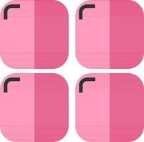 Illustration of pink mobile app in flat style. vector