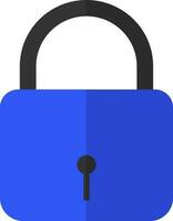 Black and blue lock on white background. vector