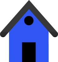 Hut in black and blue color. vector