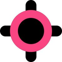Flat style pink and black helm. vector