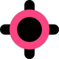 Flat style pink and black helm. vector