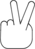 Two Finger or Peace Hand Line Art Icon. vector