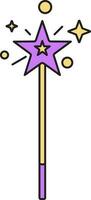 Magic Stick Icon In Purple And Yellow Color. vector