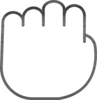 Fist or Punch Hand Icon in Black Line Art. vector