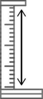 Height Measurement Scale Icon in Black Outline. vector