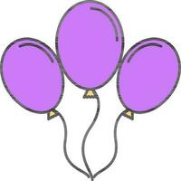 Balloons Icon In Purple Color. vector