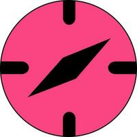 Flat style compass in black and pink color. vector