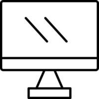 Isolated Desktop Icon in Black Line Art. vector