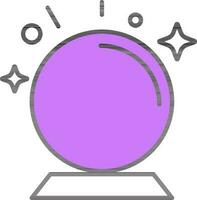 Crystal Ball Icon In Purple And White Color. vector