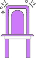 Chair Icon In Purple And White Color. vector